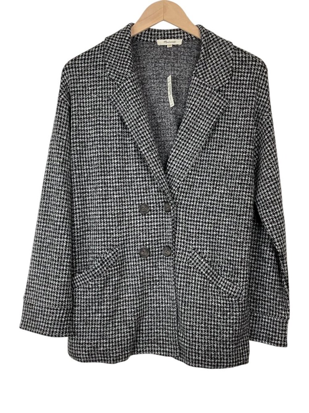 Madewell Brushed Knit Redford Blazer in Houndstooth Check Size XS